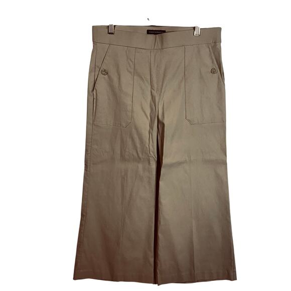 Counterparts Pants Womens Size Medium Tan Pull On Super Stretch Wide Leg Ankle - Picture 1 of 9